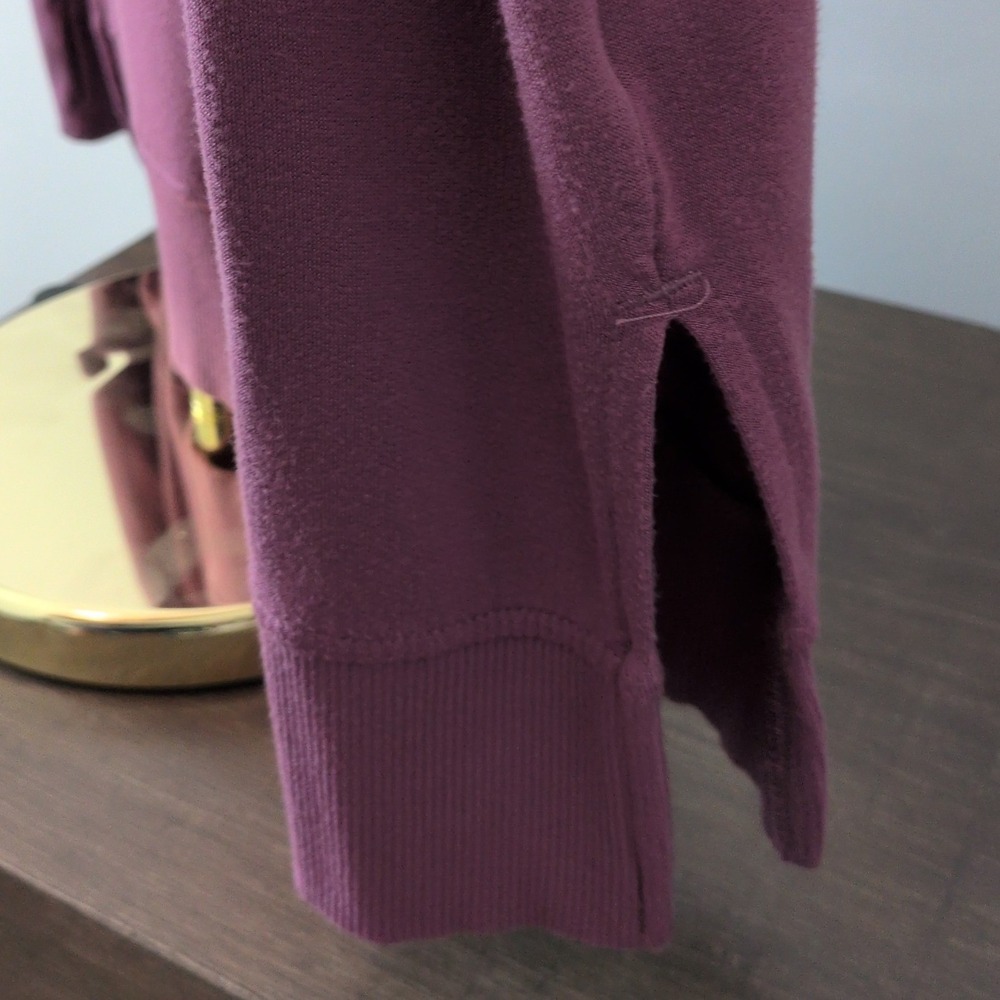 Kinesis Pullover Sweatshirt Women 3X Purple Thumbhole Kangaroo Pocket Side Slit - Picture 8 of 12